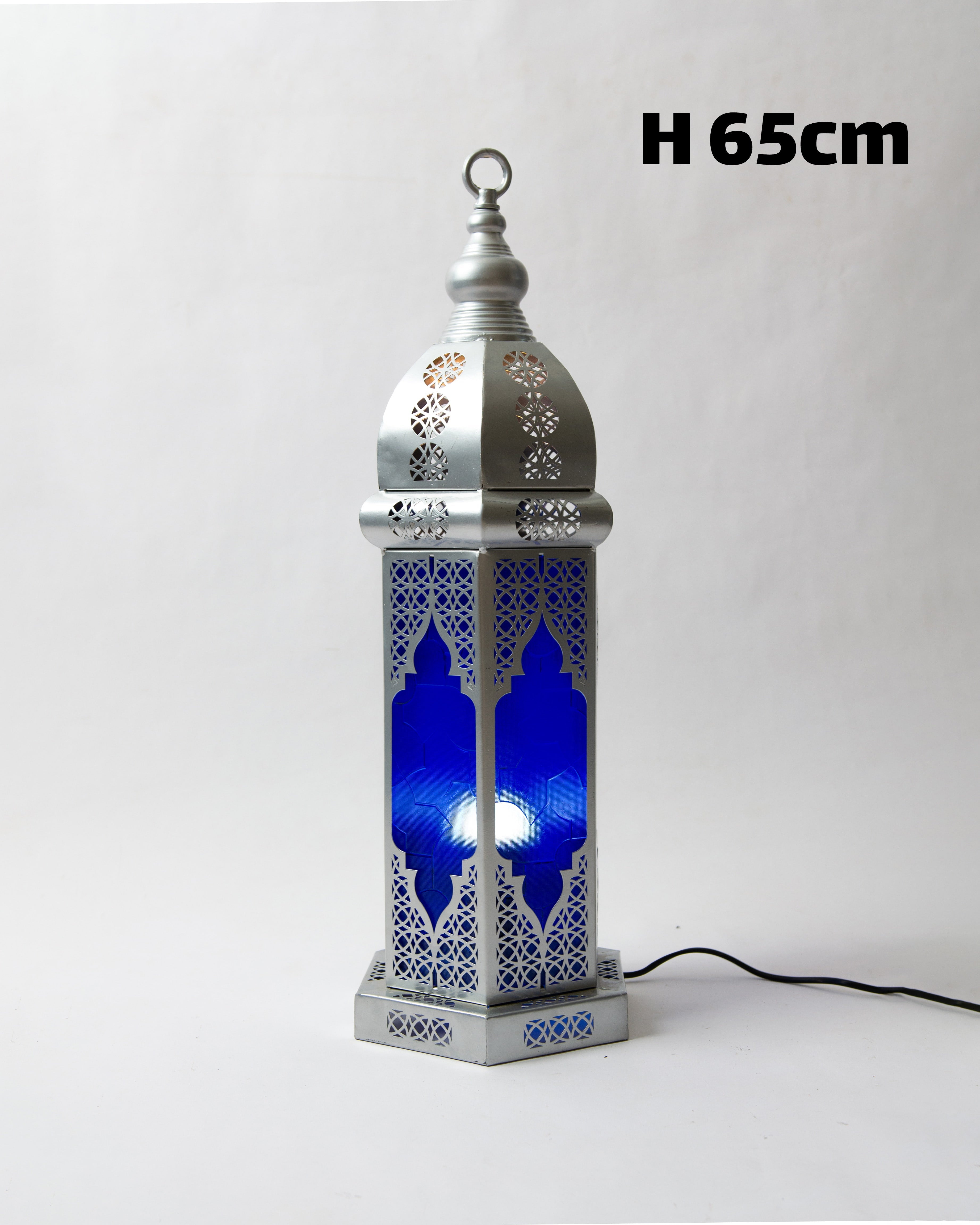 Ramadan Lantern, 1 Light, Metal, 65×25cm - Silver